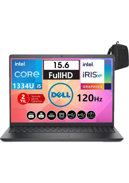 Vostro 3530 Intel Core I5-1334U 8gb 4tb SSD Fhd 15.6" 120HZ Windows 11 Home Taşınabilir Bilgisayar WN1611PVNB352025+ZETTAÇANTA