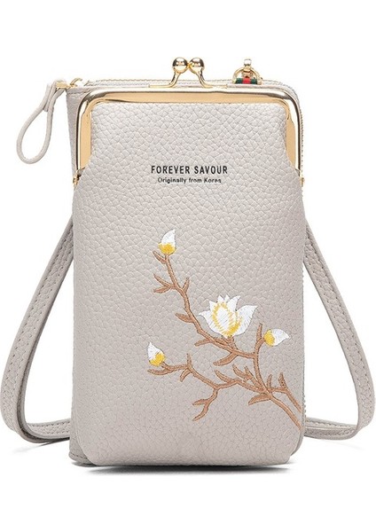 Jifen-Hb Nakış Küçük Çanta Mini Cep Telefonu Çantası Messenger Bayanlar Uzun Cüzdan (Yurt Dışından)