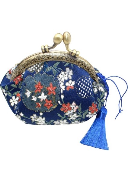 Sevimli Toka Madeni Para Çanta Çiçek Değişimi Tutucu Toka Kapatma Vintage Tarzı Kadınlar Koyu Mavi (Yurt Dışından)