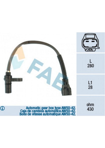 Fae Krank Sensoru Volvo S40 I 644 1.8 95 08 V40 645 1.8 95 00 Otomatik Sanziman Aw50-42 13