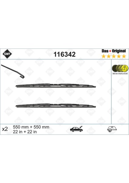 Silecek Süpürgesi Ön Audi A4 550 X 550 Mm Eski Tip 13