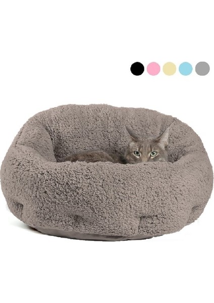 Gri Yumuşak Dokulu Kedi Yatağı ve Köpek Yatağı (50X50X32CM) (Yurt Dışından)