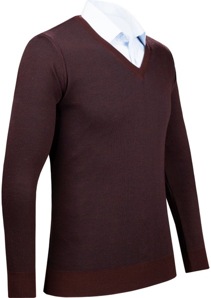 Erkek V Yaka Triko Kazak Desenli Kol ve Bel Lastikli Çelik Örgü Klasik Kalıp - 5015D fiyatları