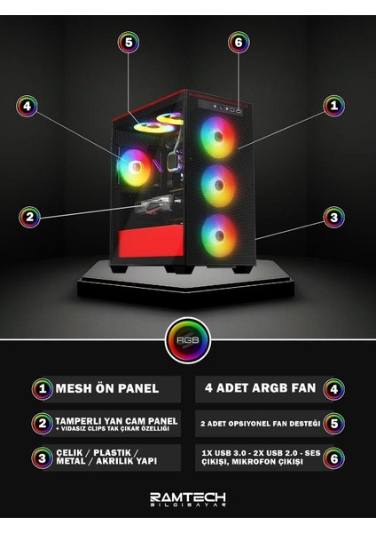 Fullforce Msi Concept I7 12700F / 4060 8gb / 32GB Ram / 1tb M2 Masaüstü Oyuncu Bilgisayarı