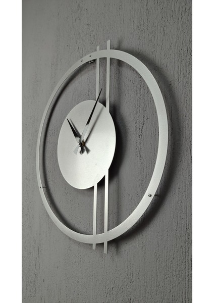 Dual Striped Dekoratif Metal Duvar Saati 60 x 58 cm modelleri