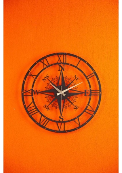 Pusula Detay Metal Duvar Saati 1,5 mm Kalınlık 40 x 40 cm modelleri
