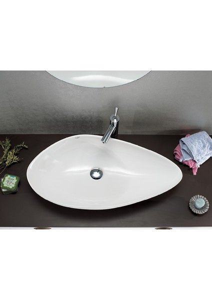 Olive Tezgahüstü Lavabo 74X38 cm fırsatları