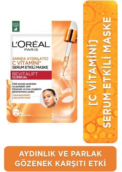 L'Oréal Paris Revitalift Clinical Aydınlatıcı Gözenek Karşıtı Köpük Temizleyici & C Vitamini Serum Etkili Maske