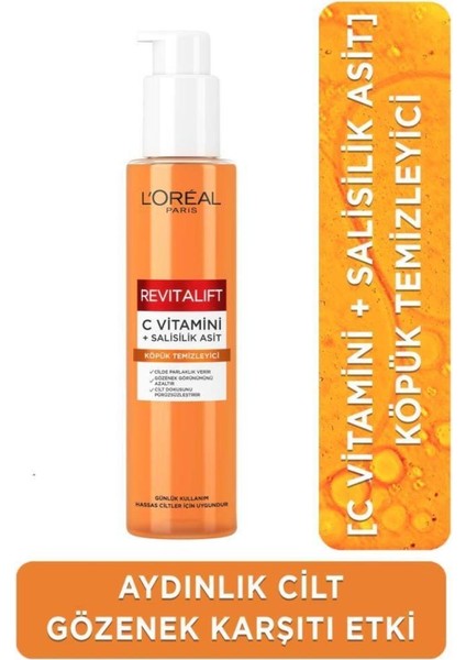 L'Oréal Paris Revitalift Clinical Aydınlatıcı Gözenek Karşıtı Köpük Temizleyici & C Vitamini Serum Etkili Maske