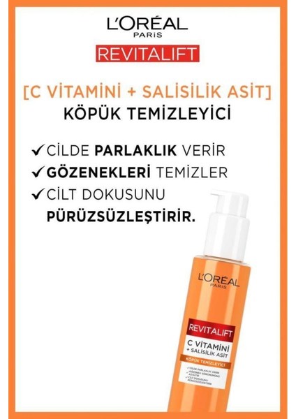 L'Oréal Paris Revitalift Clinical Aydınlatıcı Gözenek Karşıtı Köpük Temizleyici & C Vitamini Serum Etkili Maske