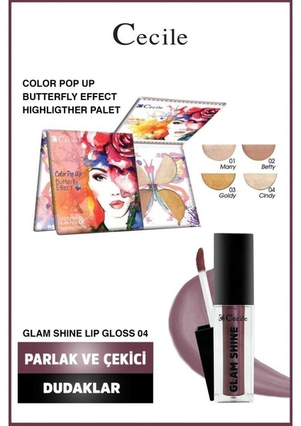 Aydınlatıcı Palet-Glam Shine 04 Ruj Seti