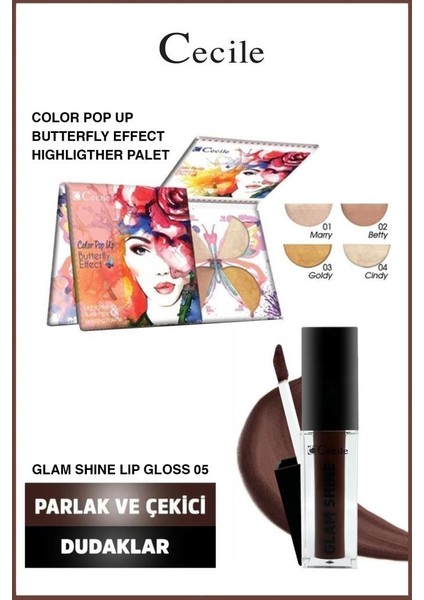 Aydınlatıcı Palet-Glam Shine 05 Ruj Seti