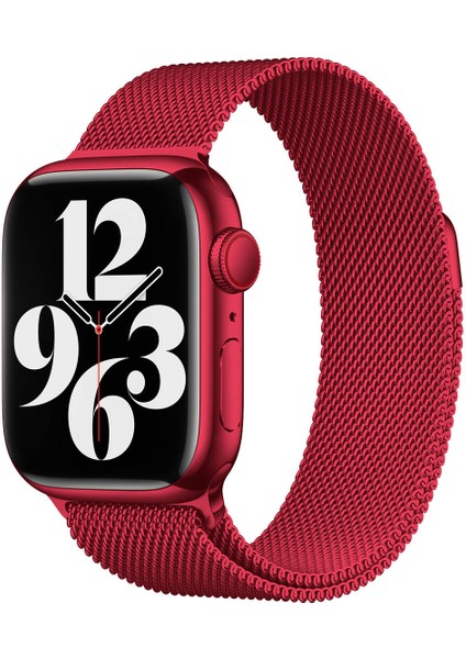 - ​​​Apple Watch 44mm - Kordon Metal Kordon - KRD-01 - Kırmızı - T11063