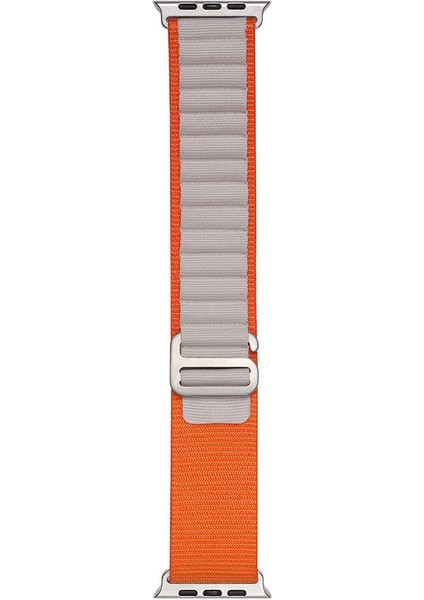 - Apple Watch 42MM - Kordon Hasır Kordon Band-74 - Turuncu-Starlight