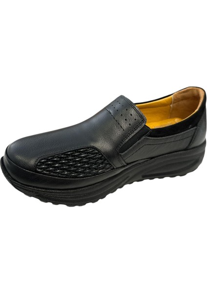 YLDZ-42638 Kadın Deri Ortopedik Comfort Ayakkabı Siyah modelleri