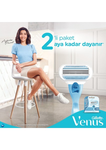 Venus Smooth Kadın Tıraş Bıçağı 4'lü (2x2)