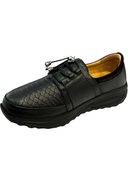 YLDZ-42640 Kadın Deri Ortopedik Comfort Ayakkabı Siyah fırsatları