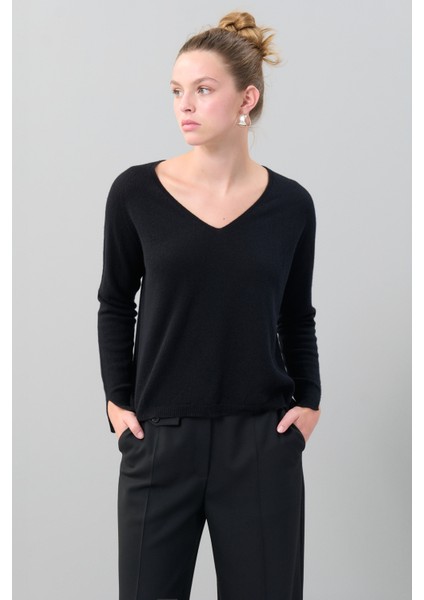 Kaşmir Triko Kazak Siyah K2471001_001