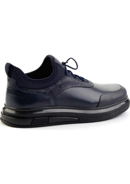 Lacivert Hakiki Deri Erkek Sneaker E01011013003 fırsatları