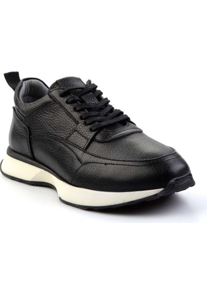 Siyah Floter Hakiki Deri Erkek Sneaker E01585748540