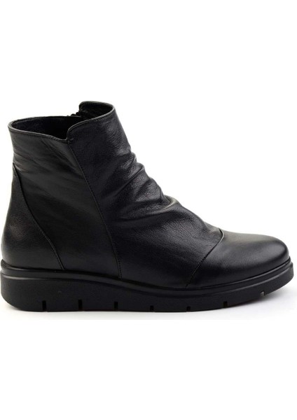 Siyah Hakiki Deri Kadın Bot & Bootie K02531271503