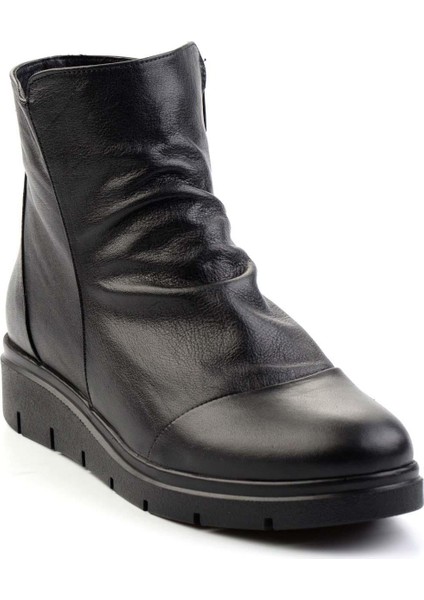 Siyah Hakiki Deri Kadın Bot & Bootie K02531271503