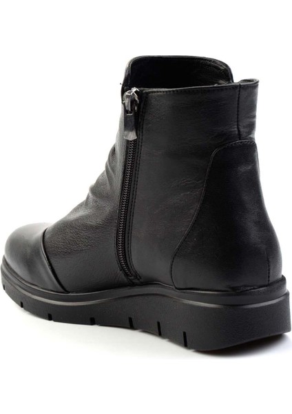 Siyah Hakiki Deri Kadın Bot & Bootie K02531271503