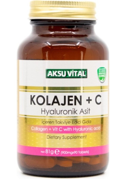 Aksuvital Kolajen + C Vitamini & Hyaluronik Asit 90 Tablet