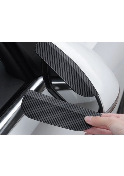 Herşey Evinizde Herseyevinizde Araba Ayna Yağmur Koruyucu Siper Karbon Desenli