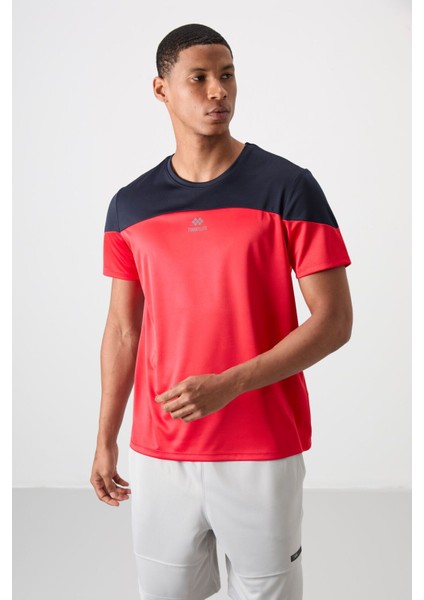 Kırmızı Polyester Nefes Alan Dokulu İnce Esnek Standart Fit Erkek Performans T-Shirt - 88386