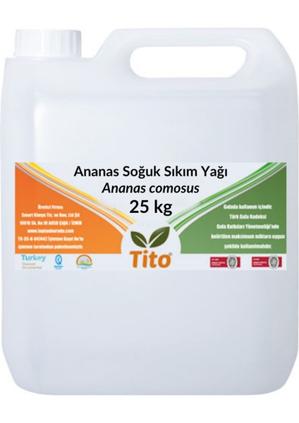 Ananas Soğuk Sıkım Yağı Ananas Comosus 25 kg