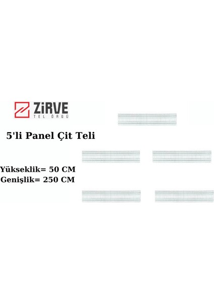5'li Panel Çit Teli 50 cm x 250 cm (12,5 Metre)