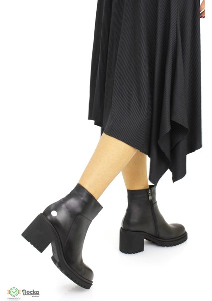 Kadın Deri Bağcıksız Kalın Platform Topuklu Klasik Bot M25/KB1340 fırsatları