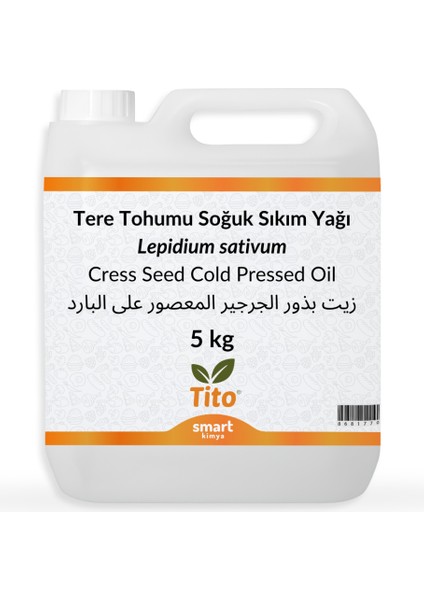 Tere Tohumu Soğuk Sıkım Yağı Lepidium Sativum 5 kg