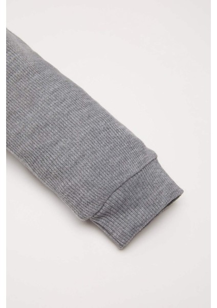 Erkek Bebek 2'li Takım Gömlek Yaka Selanik Kumaş Sweatshirt Beli Lastikli Pantolon D5346A524WN