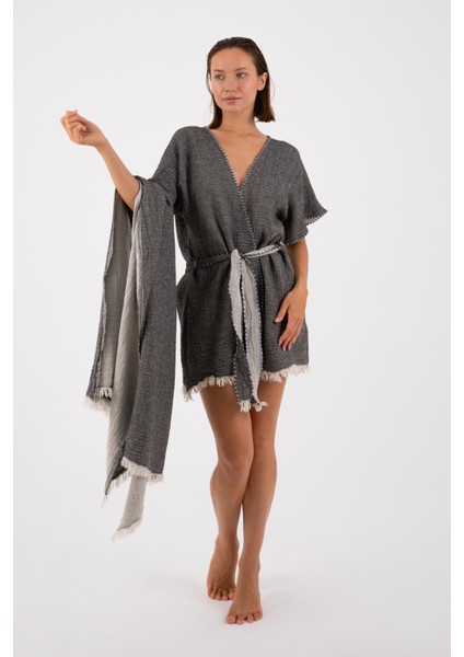 Müslin Kimono ve Müslin Peştemal Set - Rodos