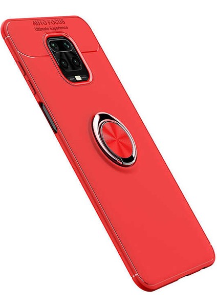 - Xiaomi Redmi Note 9s - Kılıf Yüzüklü Karbon Ravel Silikon Kapak - Siyah