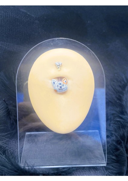 Cerrahi Çelik Gümüş Rengi Göbek Piercing Küpe