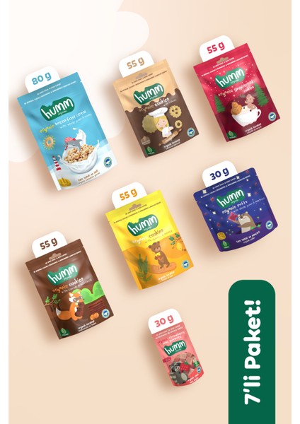 Organik All Star Tatlı Atıştımalık Paketi - 7 Adet (7 Çeşit)
