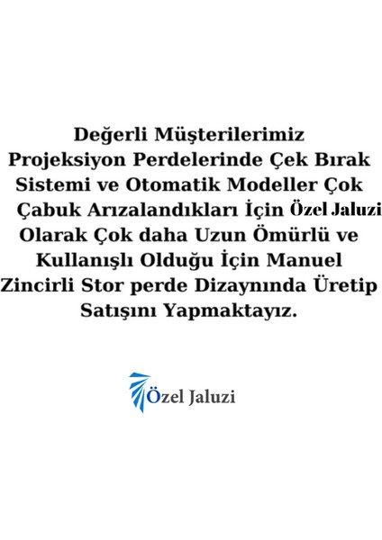 125 x 125 Projeksiyon Perdesi Storlu Zincirli