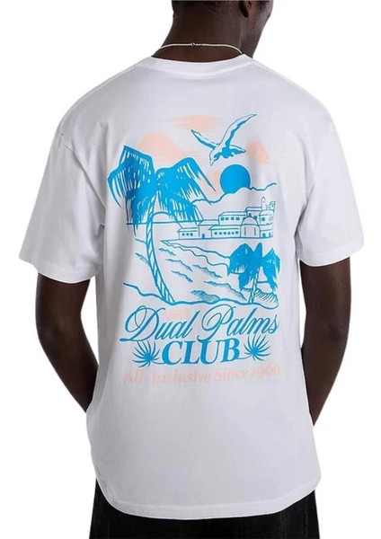 Dual Palms Club Ss Erkek Beyaz T-Shirt