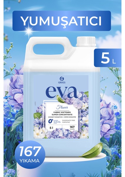 Eva Extra Konsantre Çamaşır Yumuşatıcısı Meyvemsi Çiçeksi 5000 ml 167 Yıkama