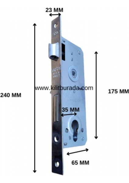 Silindirli Gömme Kilit 35 mm