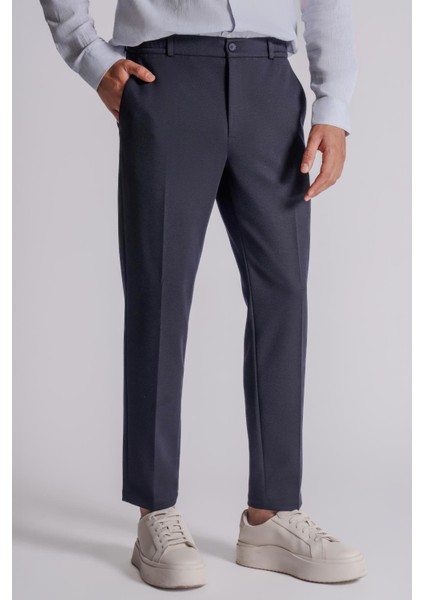 Beli Yarım Lastikli Chino Slim Fit Crop Pantolon Siyah fırsatları