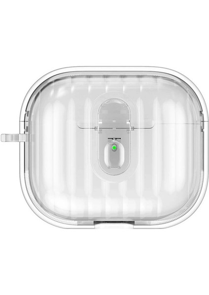 Airpods 4 Kılıf Kenarları Renkli Şeffaf Dilimli Silikon Redclick Airbag 40 Kılıf