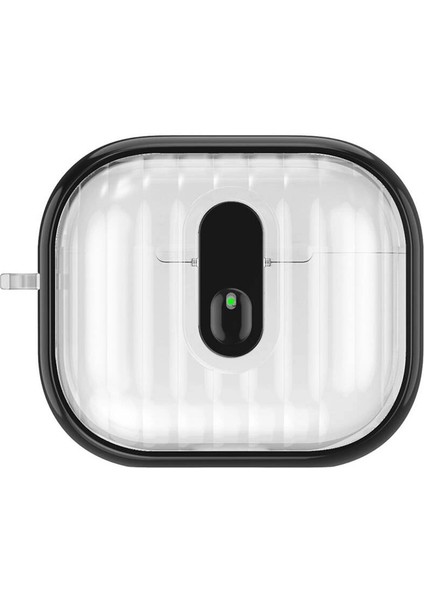 Airpods 4 Kılıf Kenarları Renkli Şeffaf Dilimli Silikon Redclick Airbag 40 Kılıf