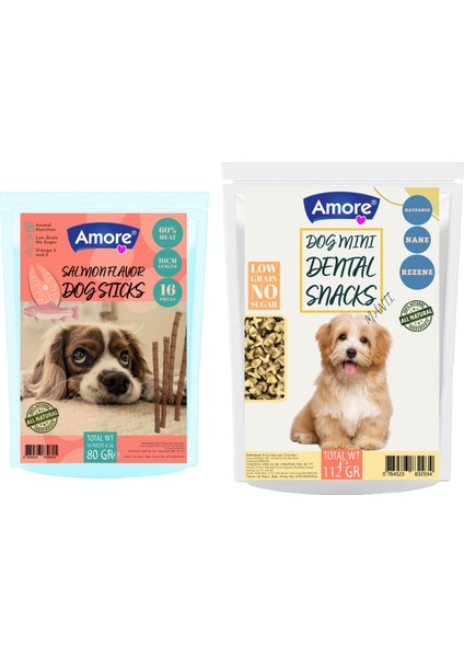 Köpek Ödül Çubuğu 16-Dog-Salmon-Sticks Somonlu, Mantı Ağız Sağlığı Atıştırmalık Mini-Dental
