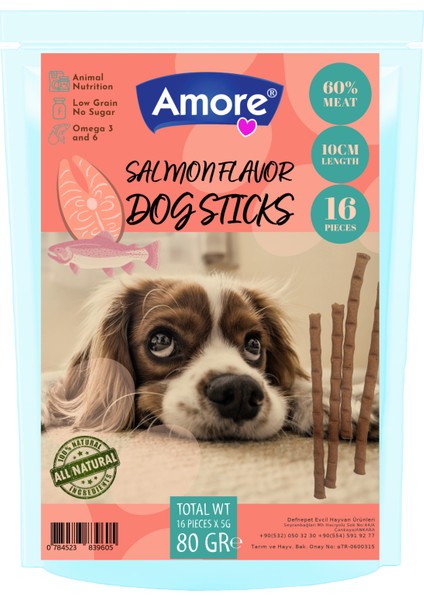 Somonlu 16lı Köpek Ödül Çubukları Salmon-Flavor Dog Sticks