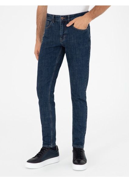 Erkek Lacivert Jean Pantolon 50290506-VR033