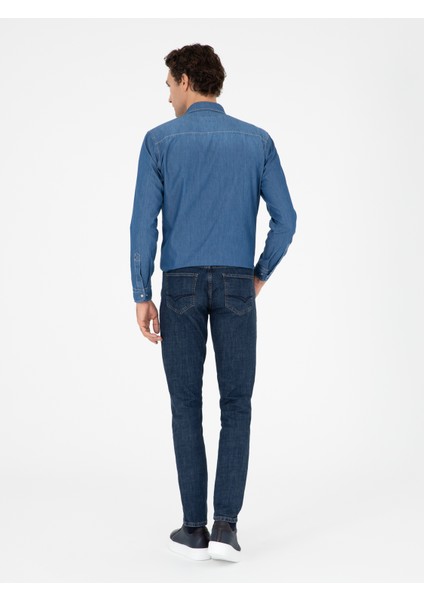 Erkek Lacivert Jean Pantolon 50290506-VR033